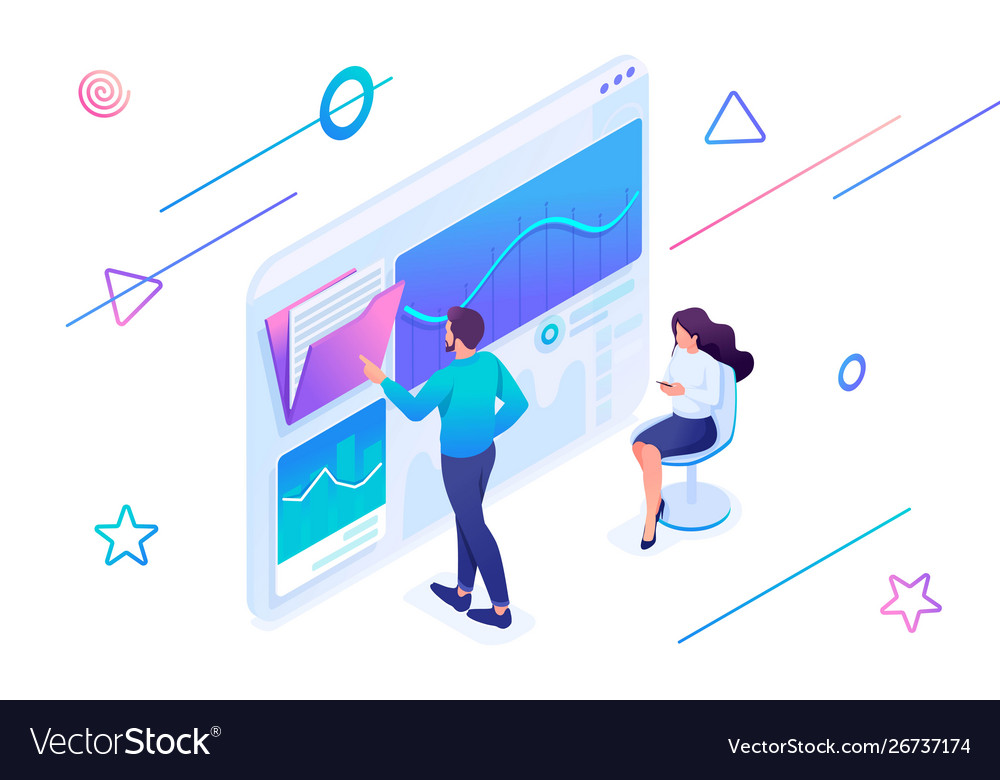 Statistical Analysis App - Isometric Concept