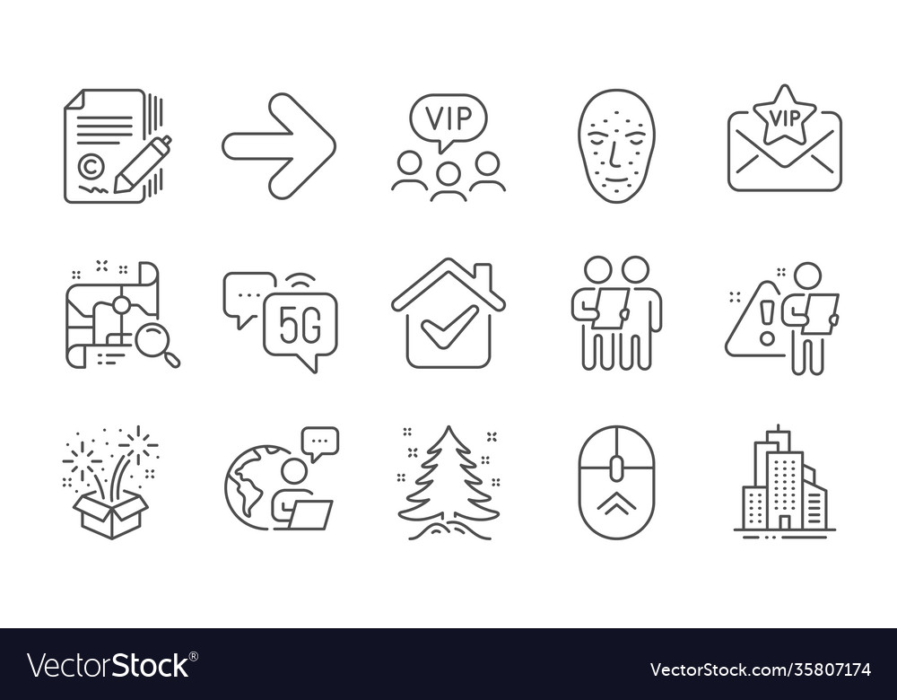 Survey face biometrics and search map icons set