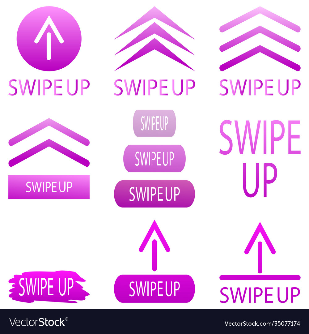 Swipe up icon arrows buttons and web icons