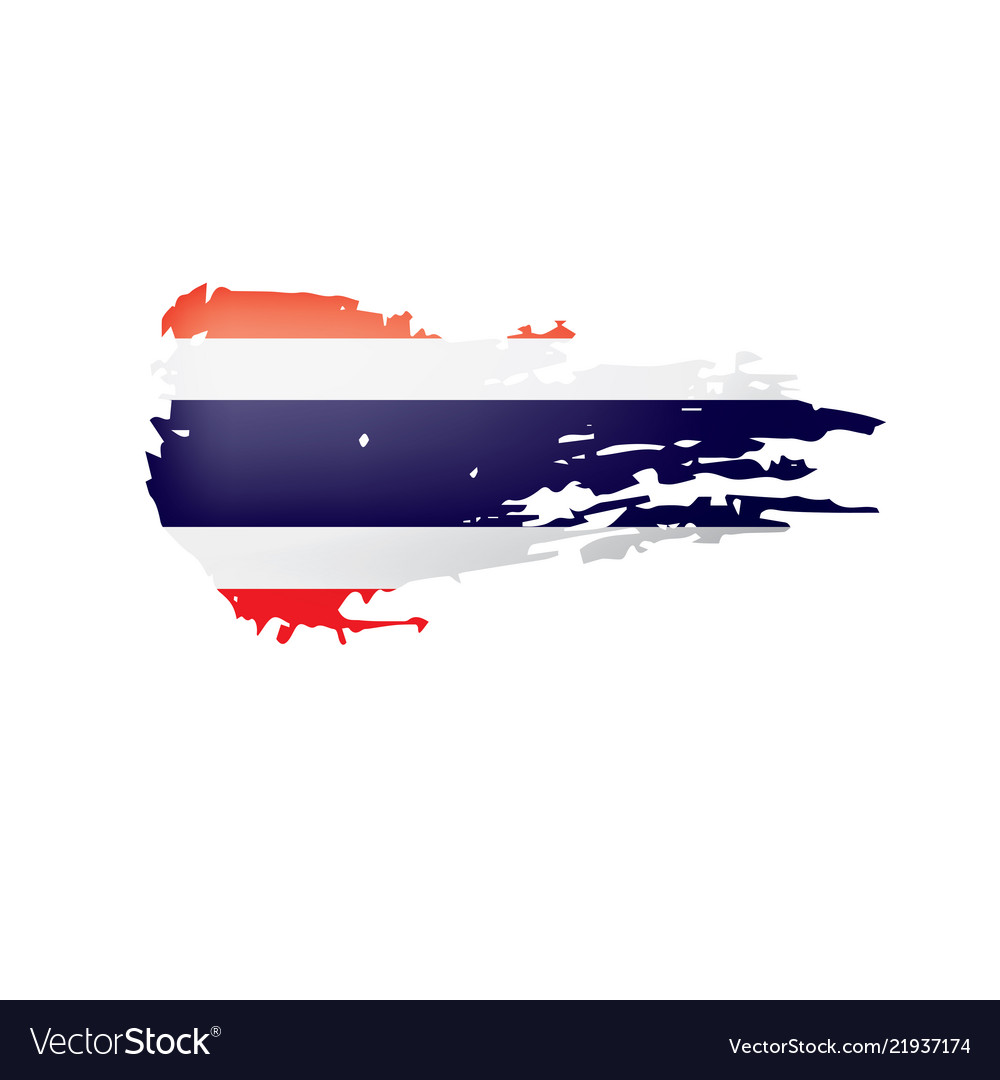 Thailand flag on a white