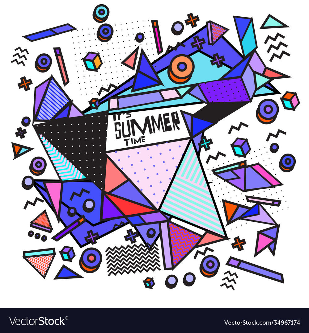 Triangle geometric forms for summer design event vector image Triangle geometric forms for summer design event