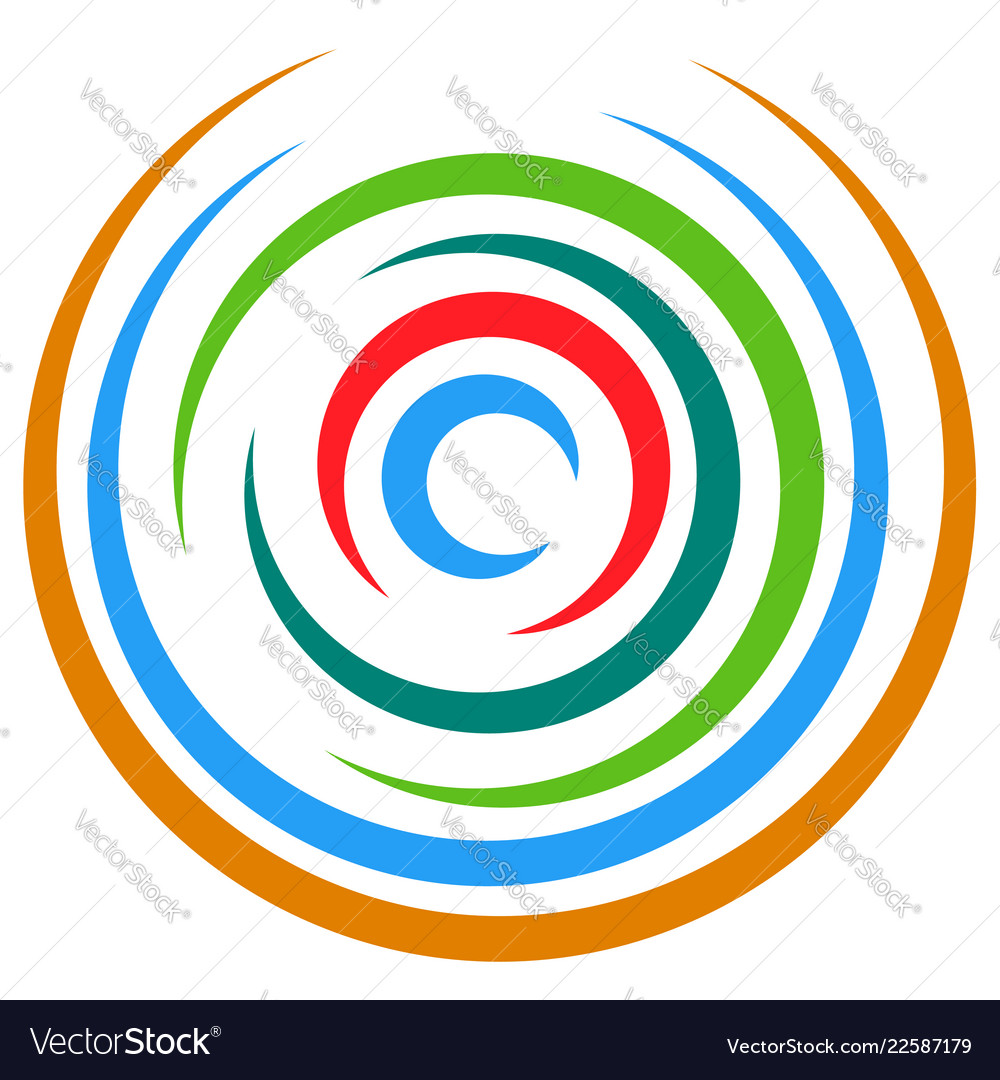 Abstract multicolored circular element concentric vector image Abstract multicolored circular element concentric