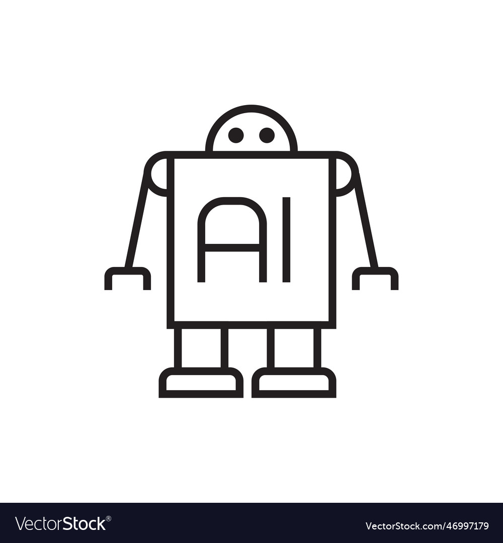 Artificial intelligent data analysis icon vector image Artificial intelligent data analysis icon