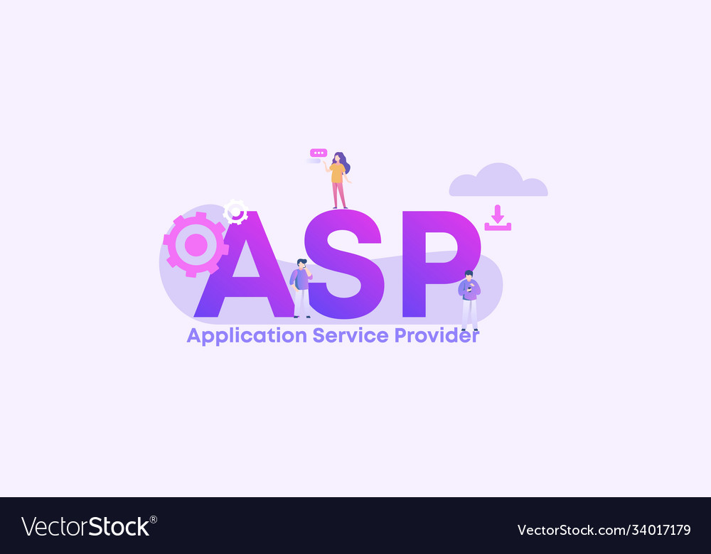 Asp application service provider technology vector image Asp application service provider technology