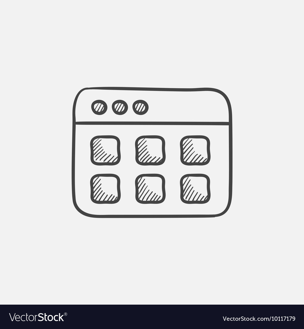 Browser window with folders sketch icon