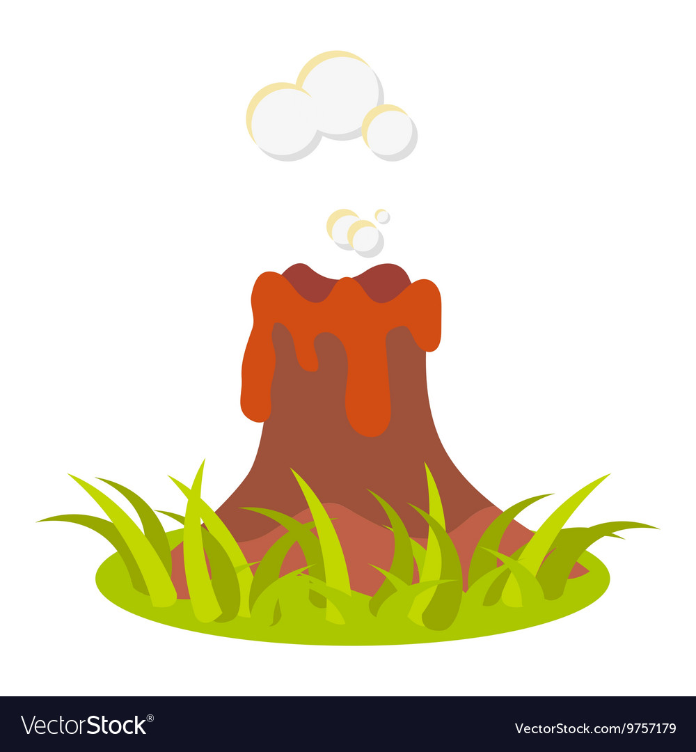 Cartoon volcano eruption Royalty Free Vector Image