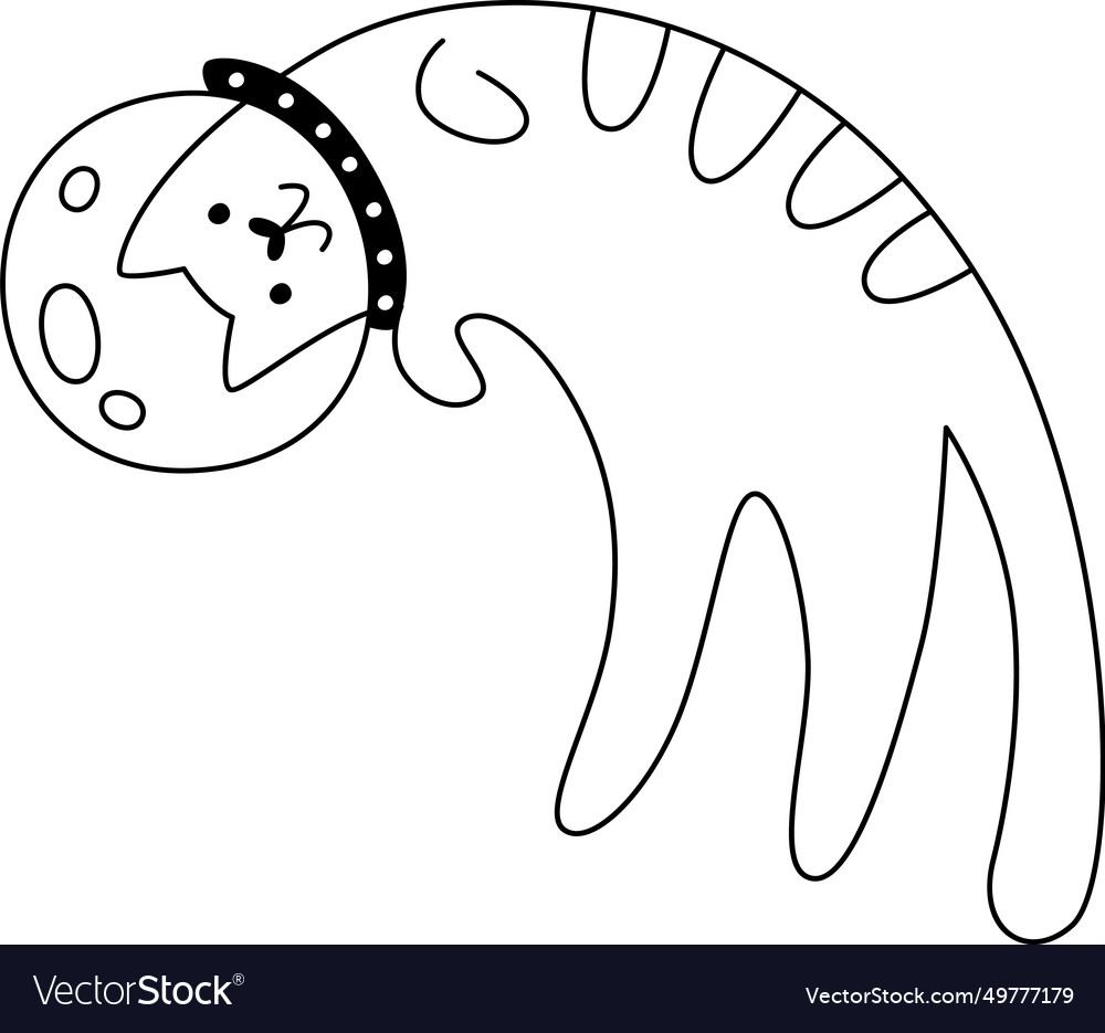 Cat astronaut outline