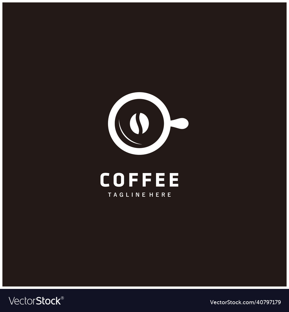 Coffee cup beans minimalist logo design