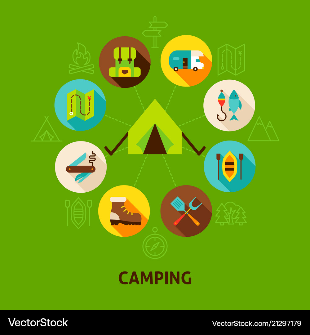 Concept camping tent Royalty Free Vector Image