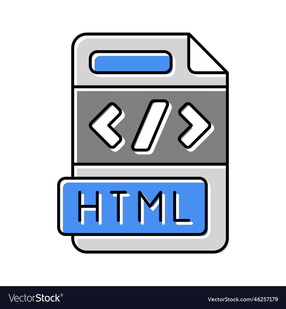 Html file format document color icon