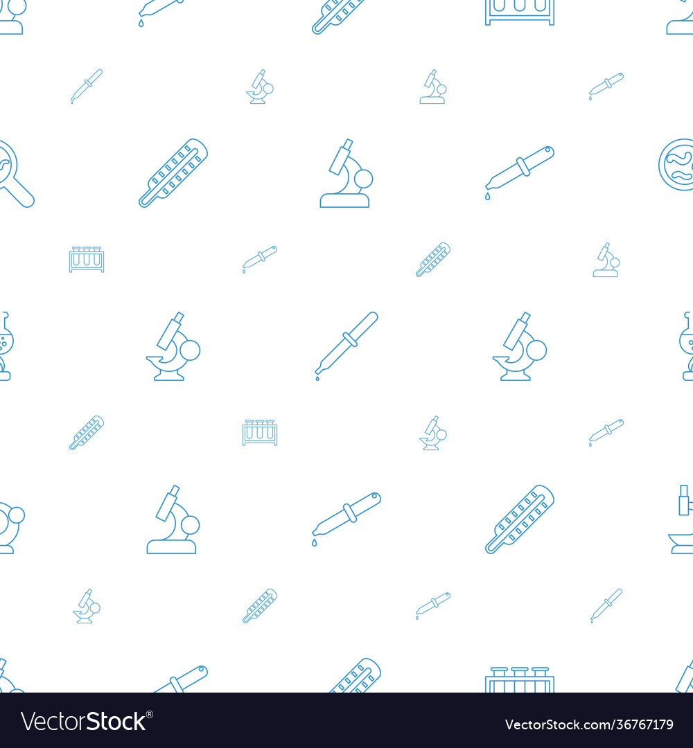 Laboratory icons pattern seamless white background