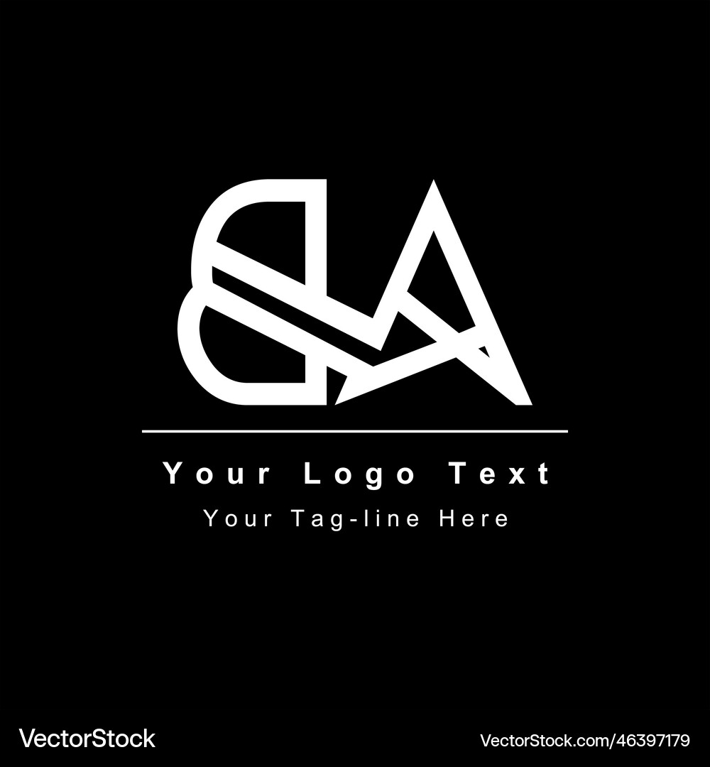 Letter ba or ab design icon template Royalty Free Vector