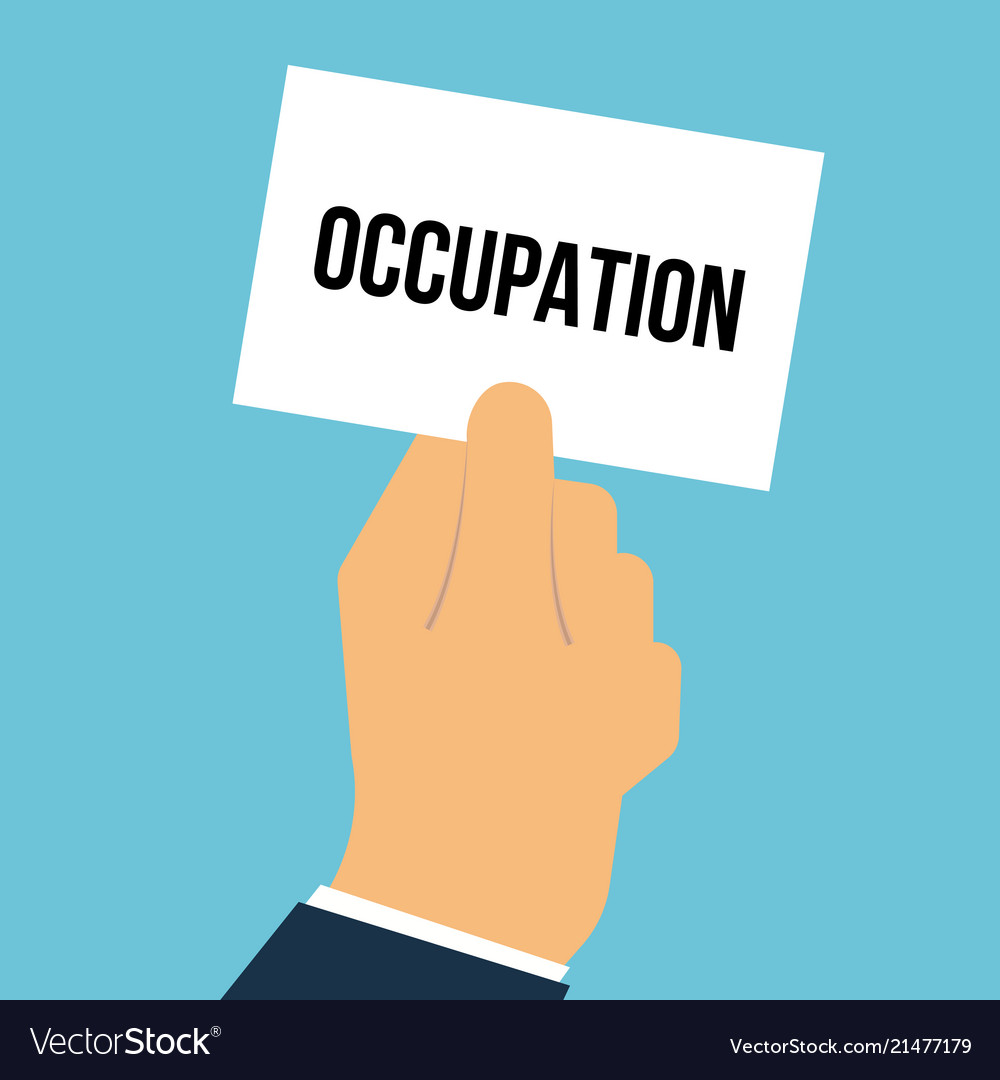 Man showing paper occupation text