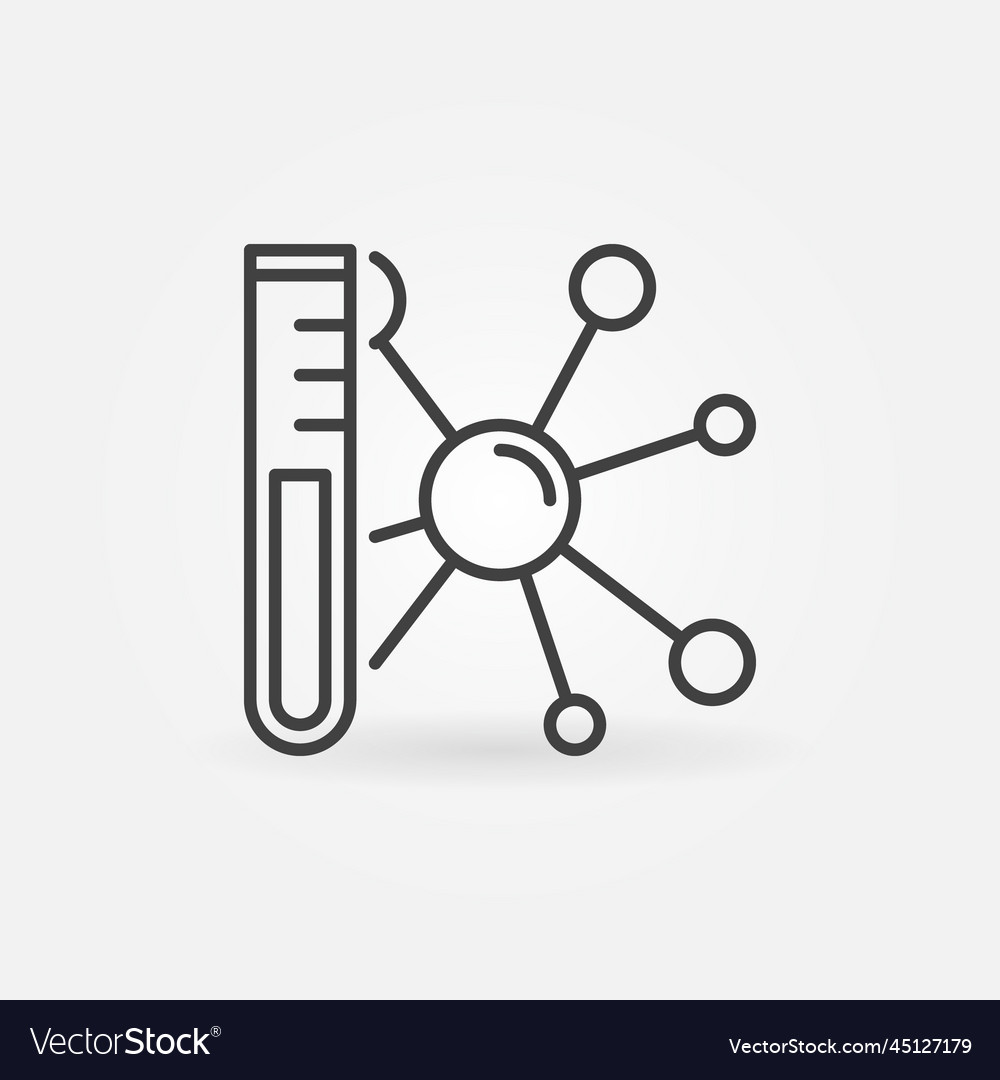 Sample tube with chemical compound thin line icon