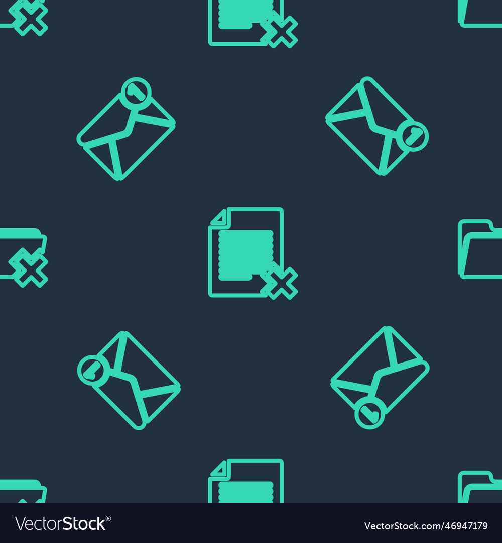 Set line delete file document new email incoming vector image Set line delete file document new email incoming