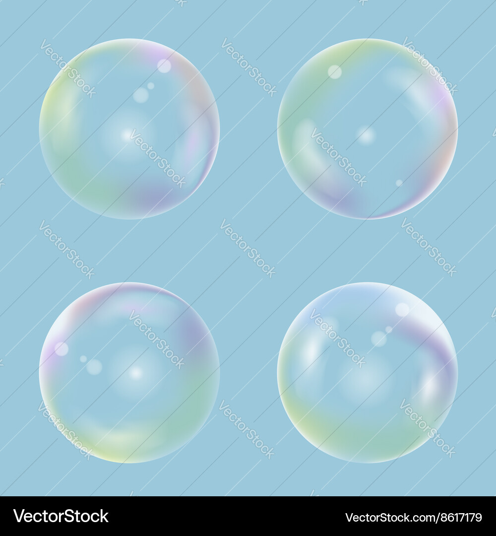 Soap bubble set Royalty Free Vector Image - VectorStock