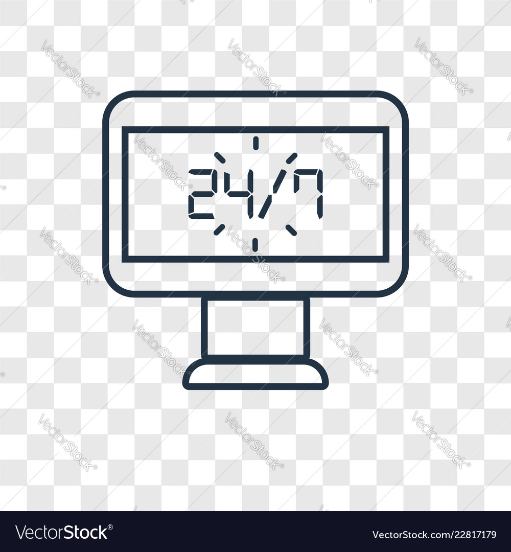 Time concept linear icon isolated on transparent vector image Time concept linear icon isolated on transparent