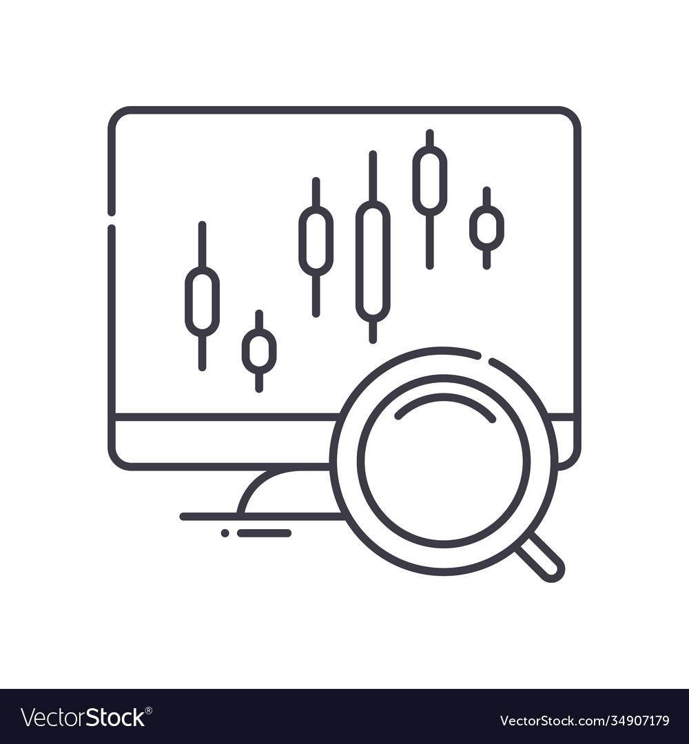 Trading technical analysis icon linear isolated Vector Image Trading technical analysis icon linear isolated