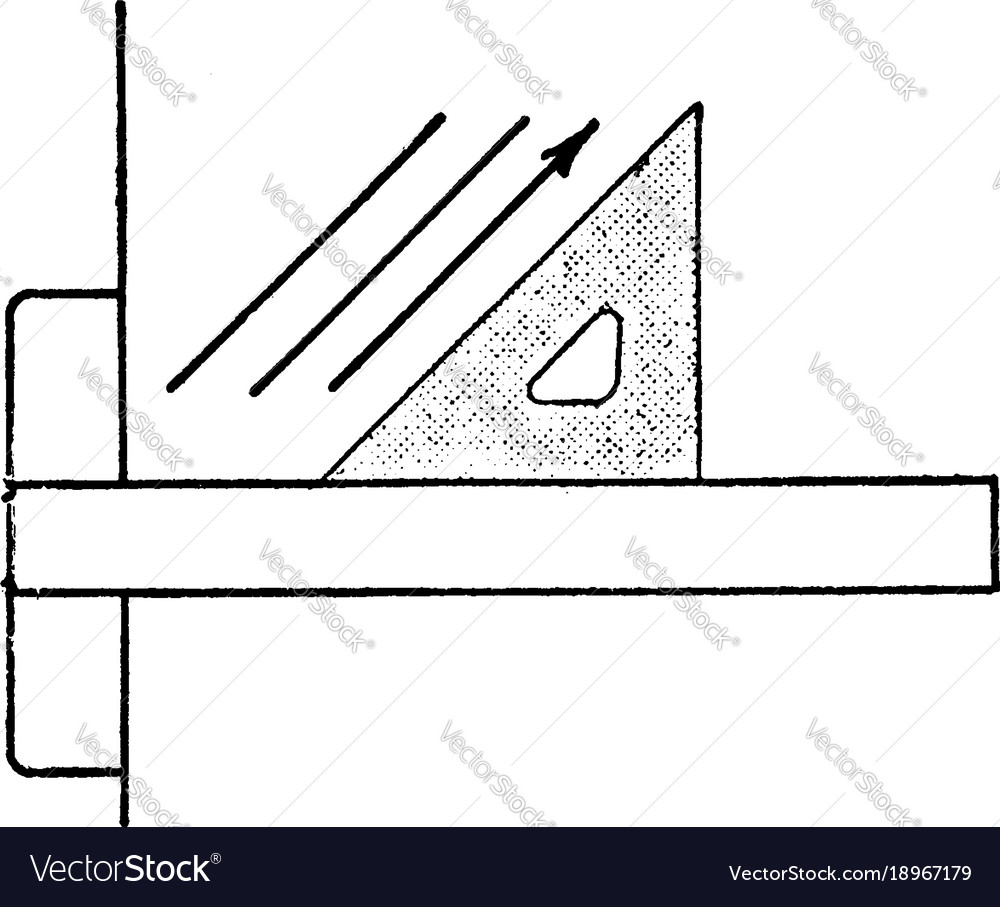 Triangle set up for 45 degrees constructing