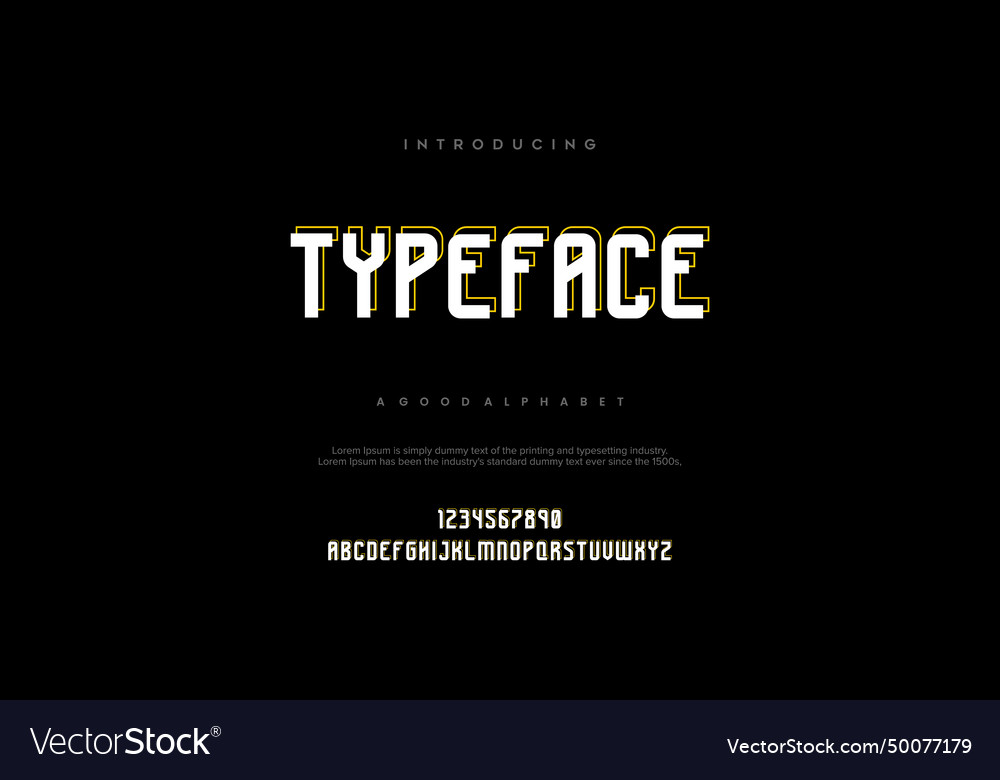 Typeface alphabet font typography vector image Typeface alphabet font typography