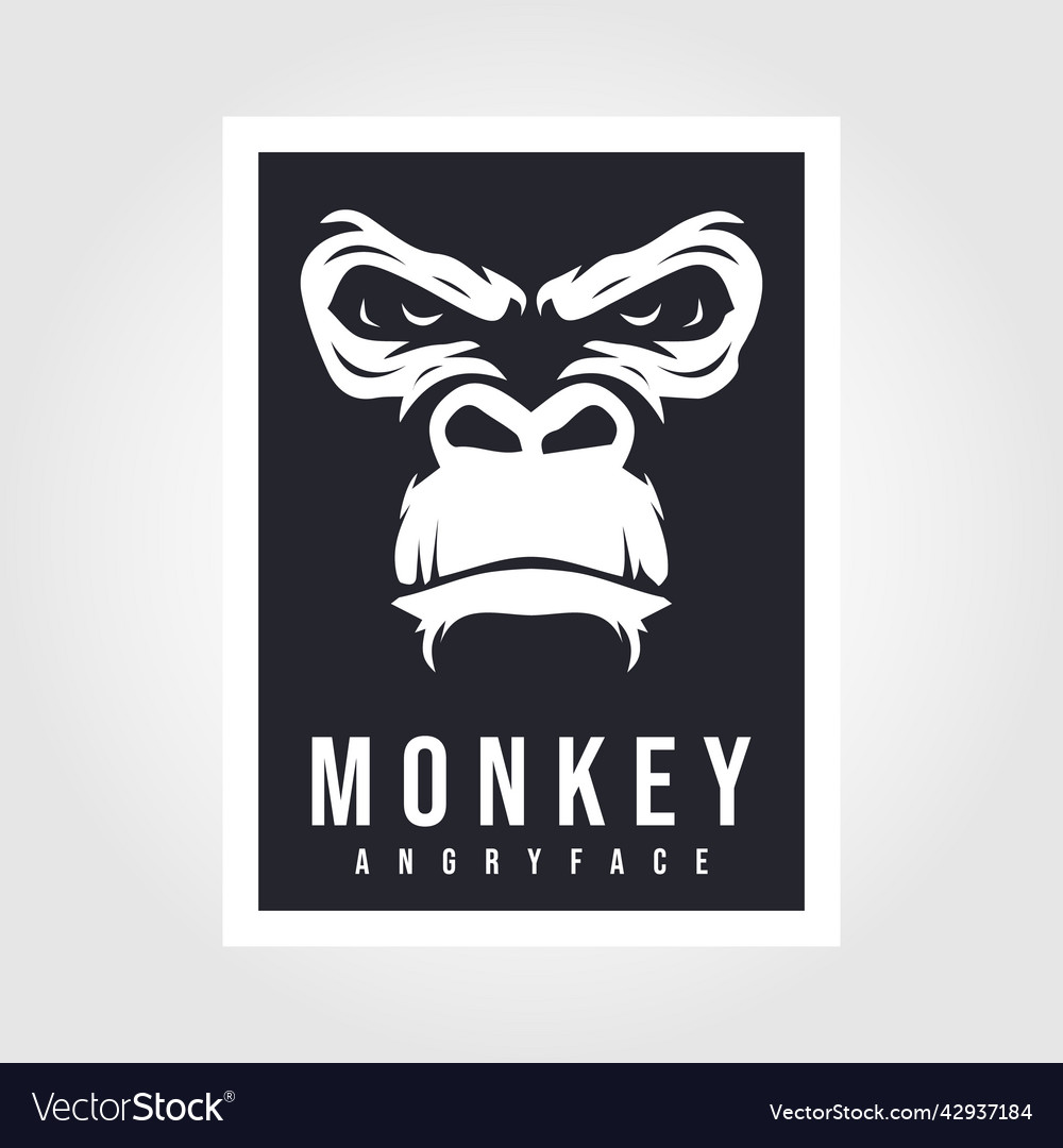 Angry monkey monkey head logo Royalty Free Vector Image