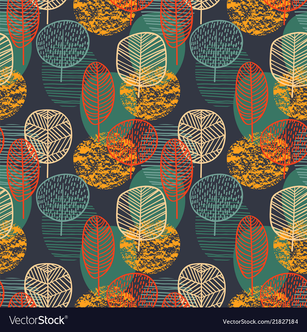 Autumn Tree Pattern - Seamless