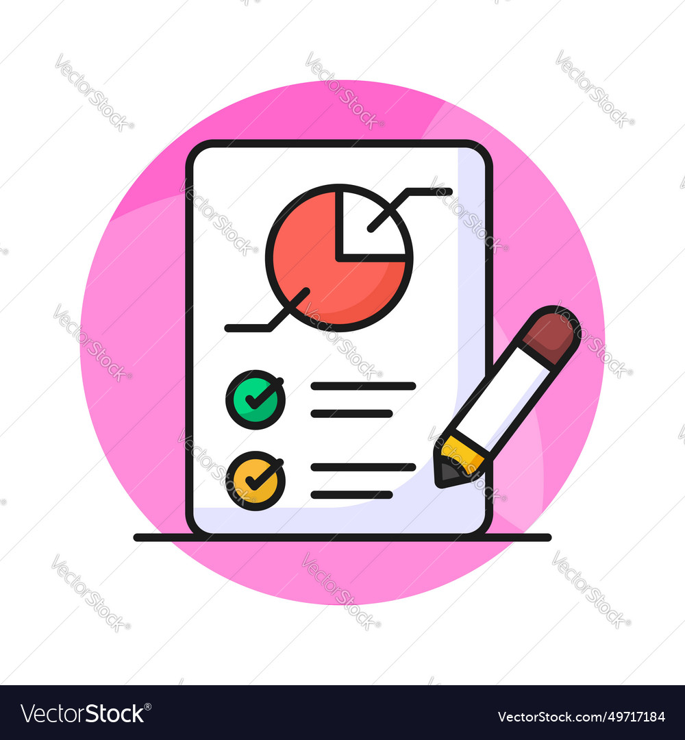Bar chart on clipboard with pencil showing