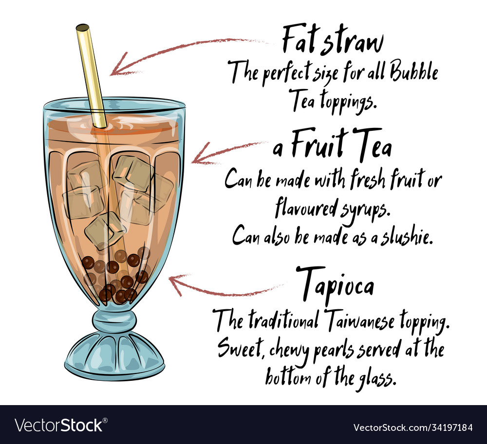 Bubble Teetasse Design Sammlung leckere Getränke vector image Bubble Teetasse Design Sammlung leckere Getränke
