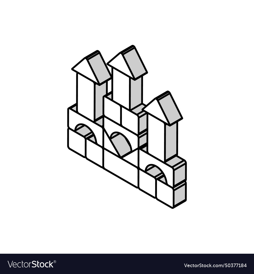 Building blocks isometric icon