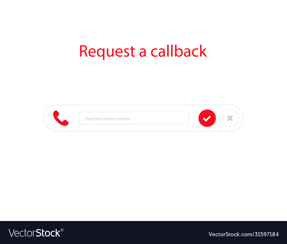 Callback form call us back request a phone call Vector Image