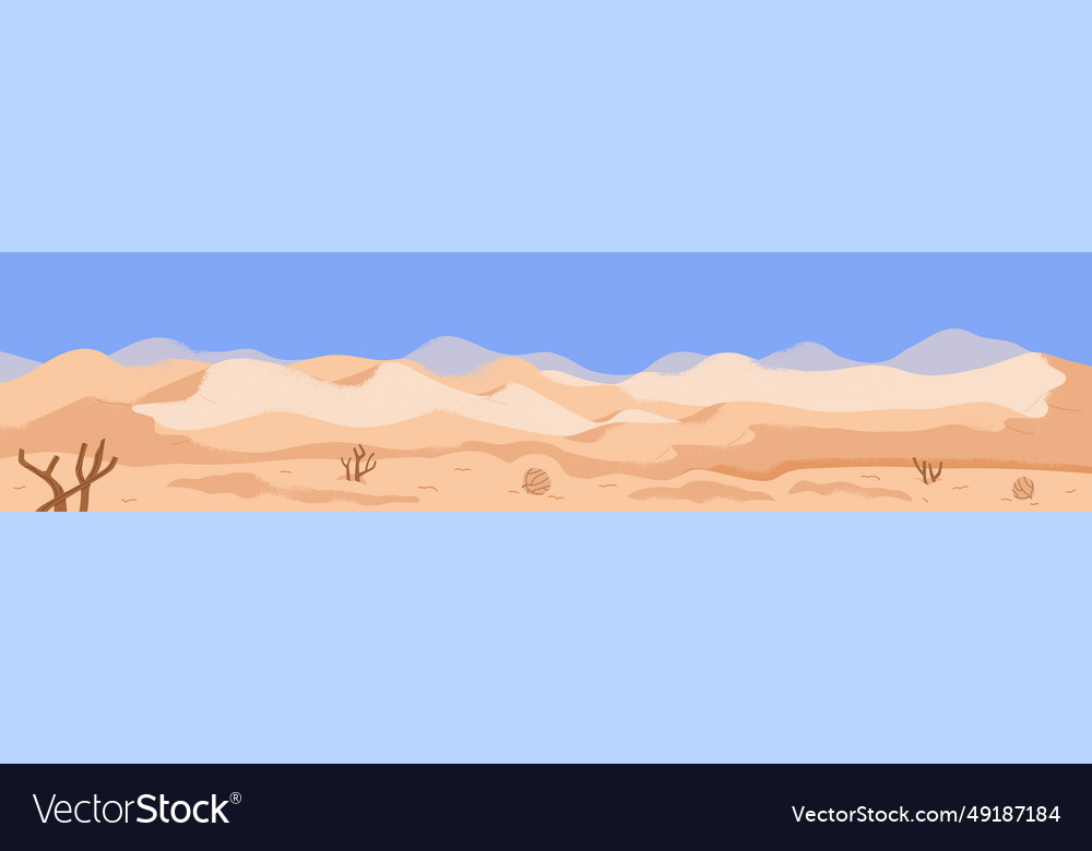 Empty desert landscape background sand dunes