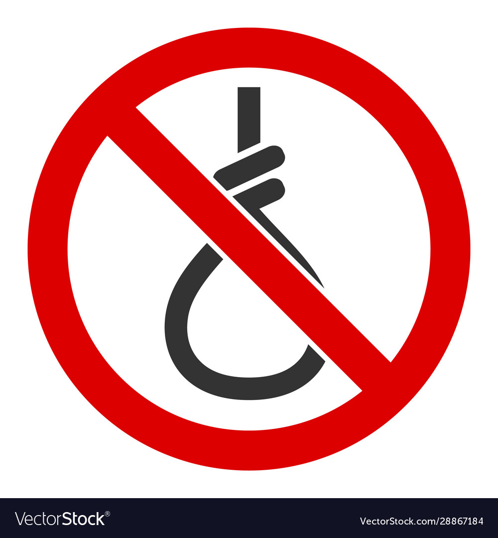 Flat no suicide loop icon