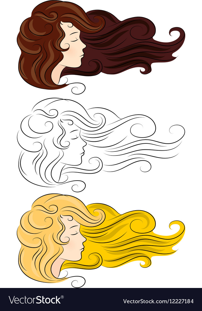 Girl with Sleeping Hair Silhouette