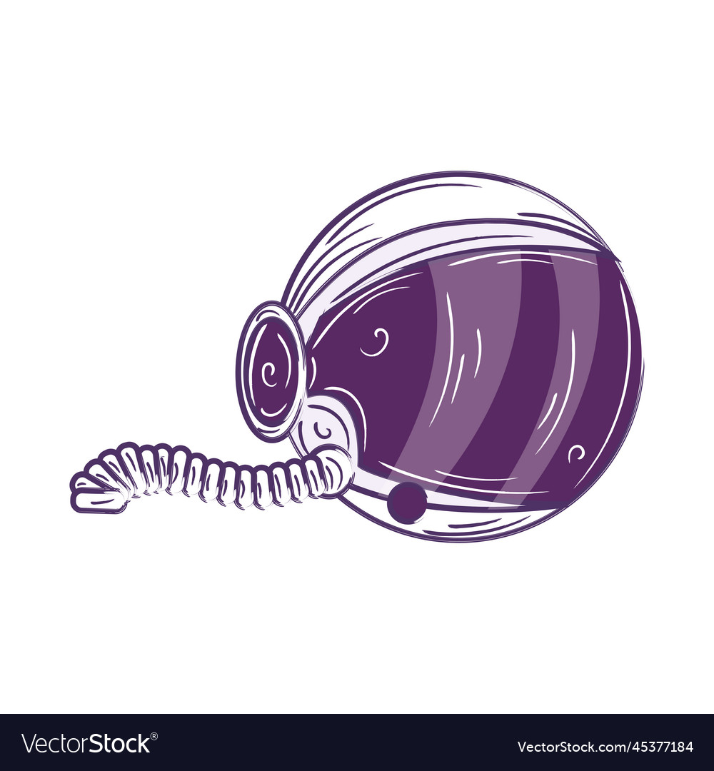 Isolated sketch of an astronaut helmet