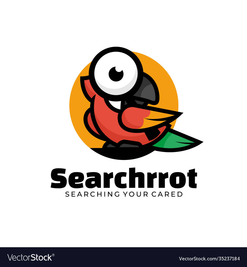 Logo search parrot simple mascot style