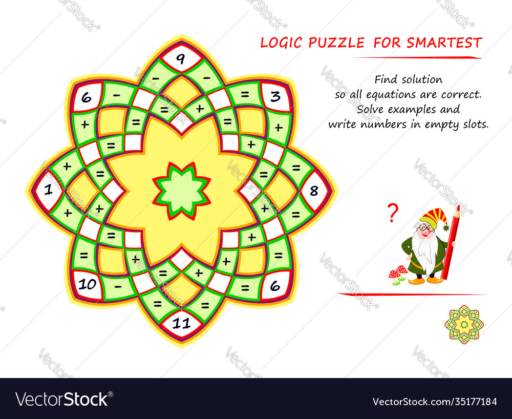 Math Logik-Puzzle-Spiel für intelligenteste finden Lösung Vector Image Math Logik-Puzzle-Spiel für intelligenteste finden Lösung
