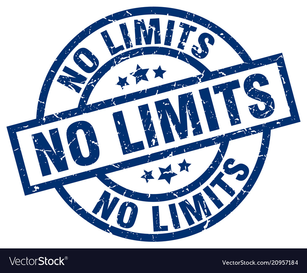 No limits blue round grunge stamp