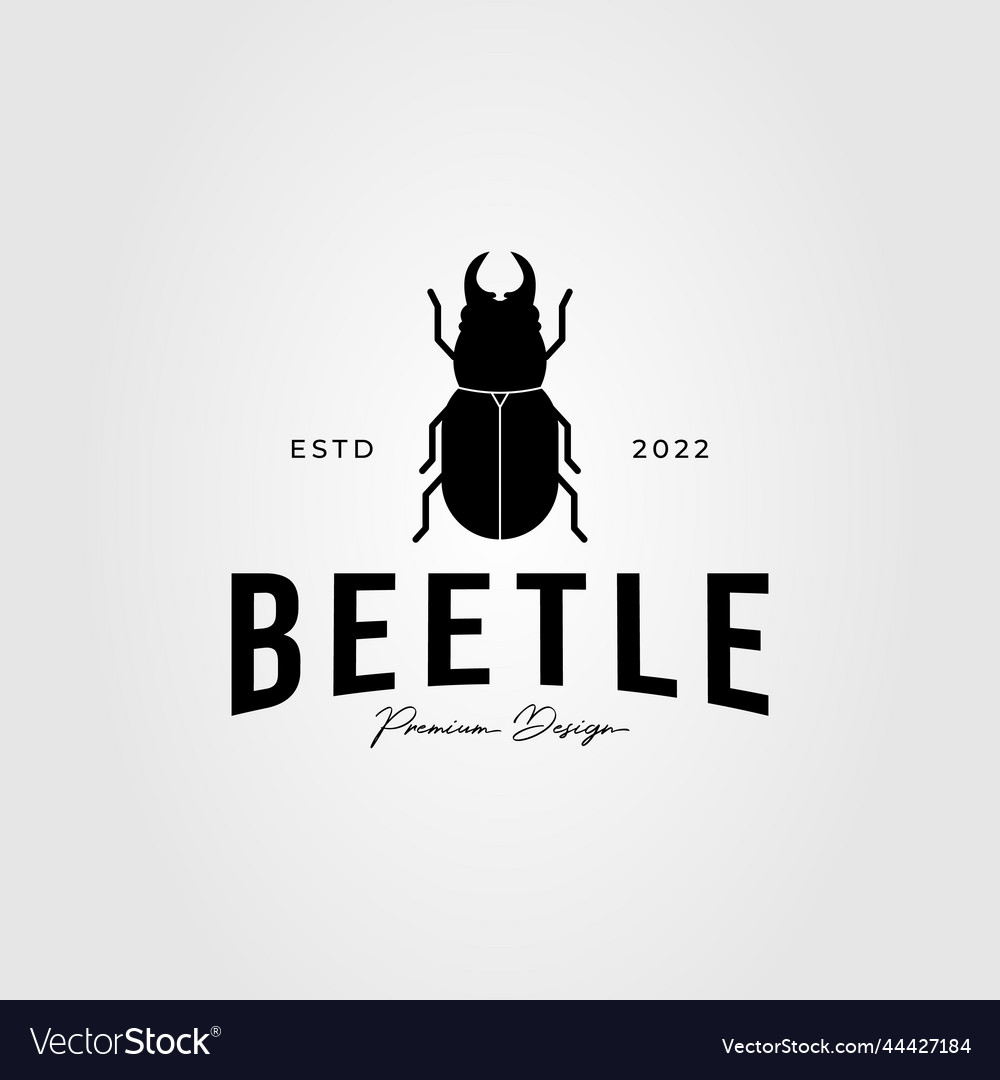 Silhouette beetle or bug insect logo design Vector Image