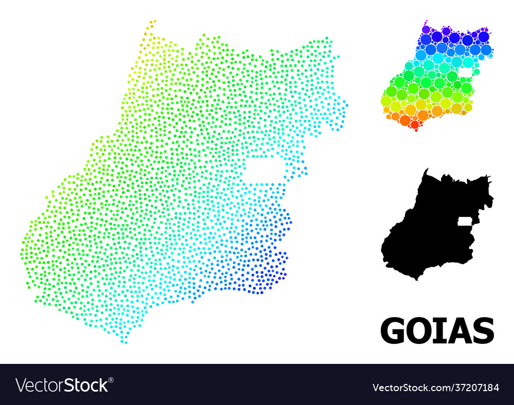 Spectrum gradient pixelated map goias Vector Image Spectrum gradient pixelated map goias