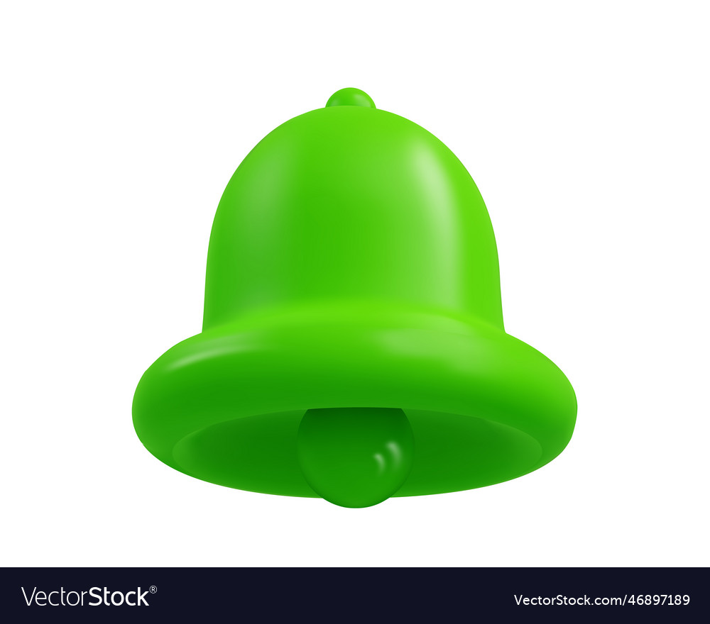 3d notification bell icon isolated on white