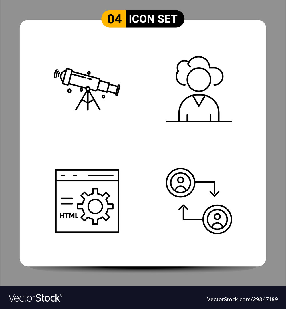 4 black icon pack outline symbols signs vector image 4 black icon pack outline symbols signs
