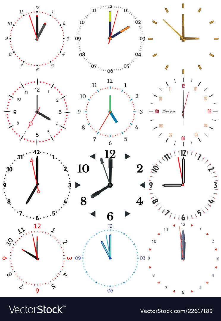 A set of different mechanical clocks vector image A set of different mechanical clocks