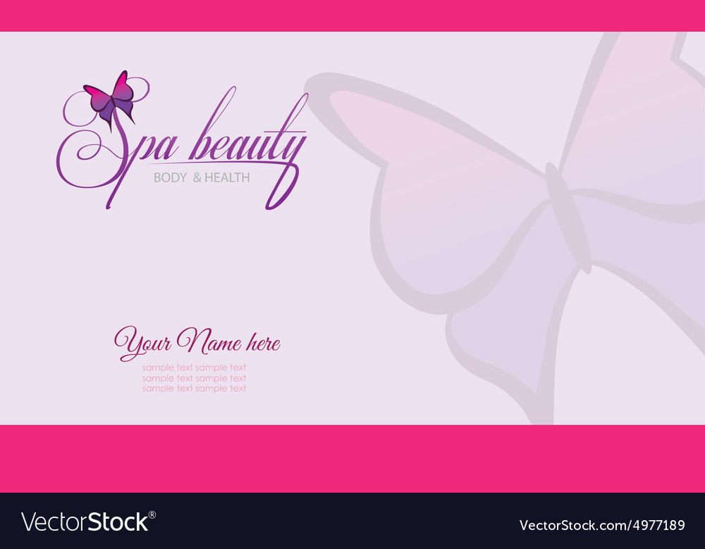Colored background with text and spa icons