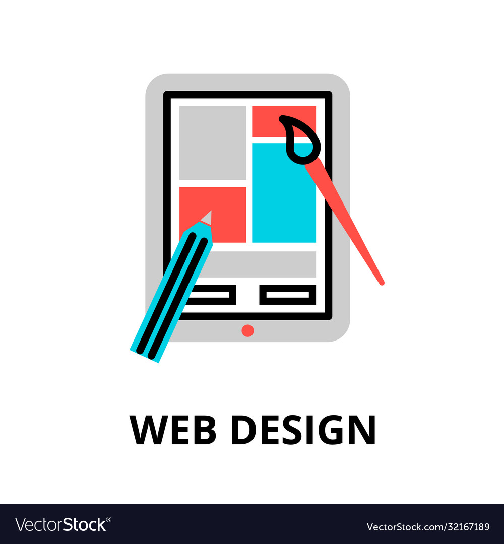 Concept web design icon vector image Concept web design icon