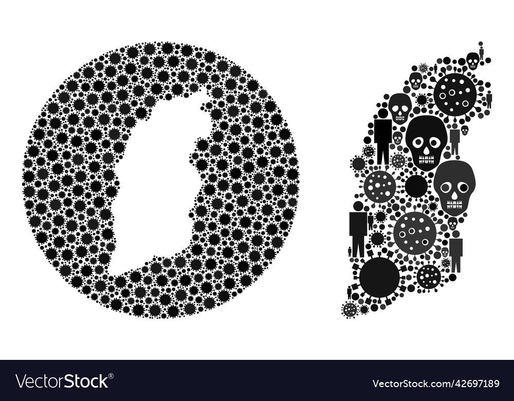 Coronavirus and humans mosaics for shanxi province vector image Coronavirus and humans mosaics for shanxi province