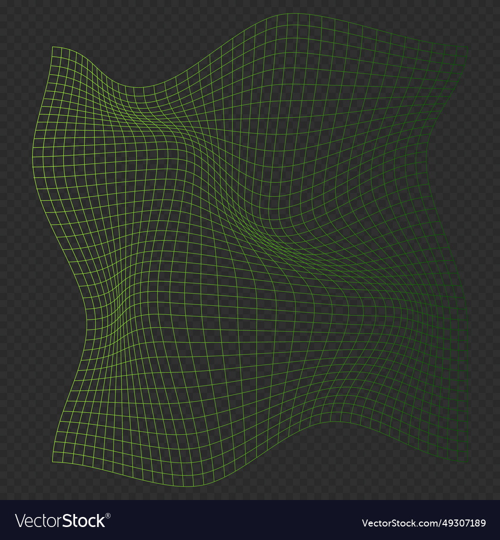 Distorted neon grid pattern wireframe wave vector image Distorted neon grid pattern wireframe wave
