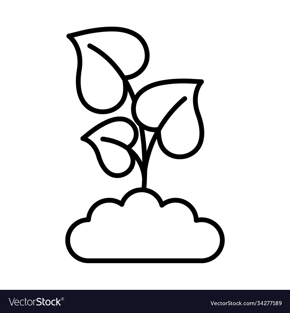 Gardening plant line style icon design