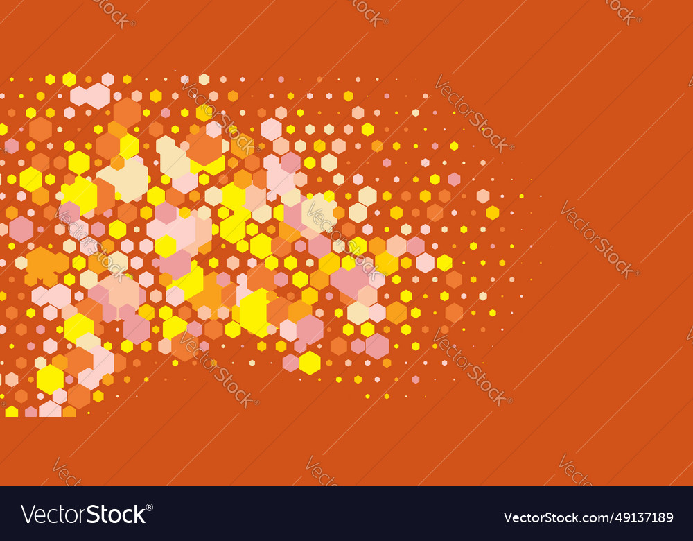 Geometric multi size hexagon with color
