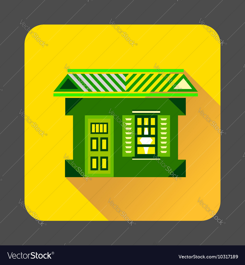 Green house icon flat style Royalty Free Vector Image
