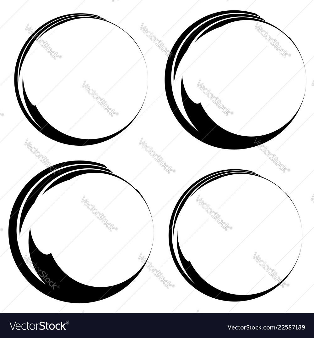 Grungy ink tint circles set of 4 version Vector Image Grungy ink tint circles set of 4 version